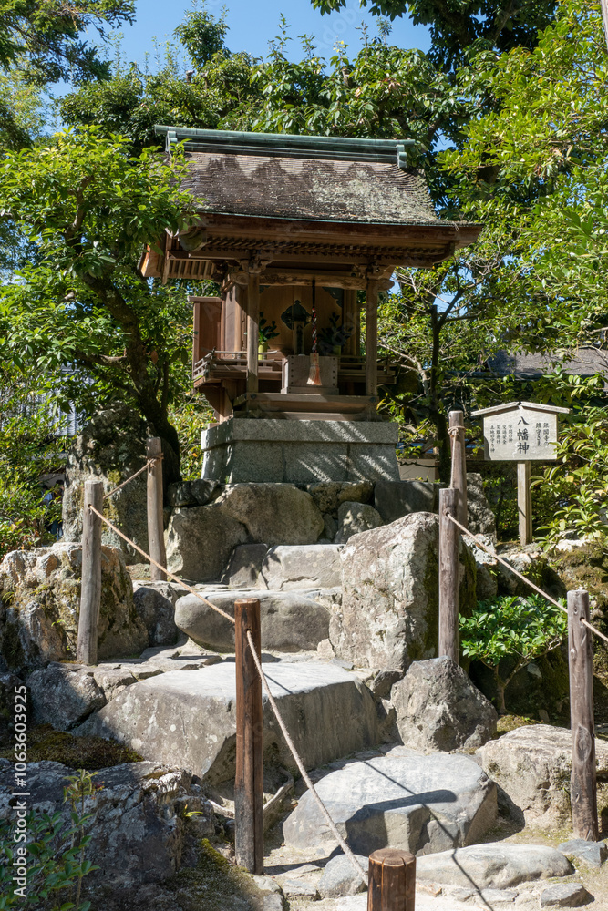 Japanese Shrine in Ginkakuji Temple or Silver Pavilion, Kyoto, Japan Japanese Shrine in Ginkakuji Temple or Silver Pavilion, Kyoto, Japan