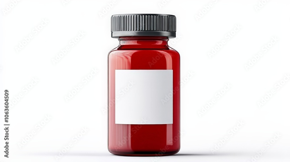 Red Amber Glass Bottle Mockup Red Amber Glass Bottle Mockup