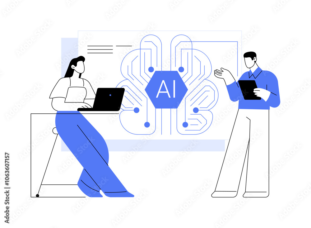 Machine learning engineer isolated cartoon vector illustrations.