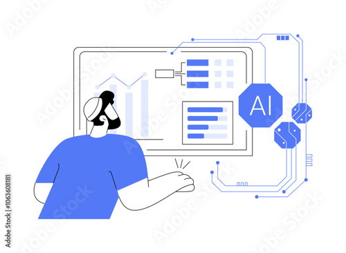 AI research scientist isolated cartoon vector illustrations.