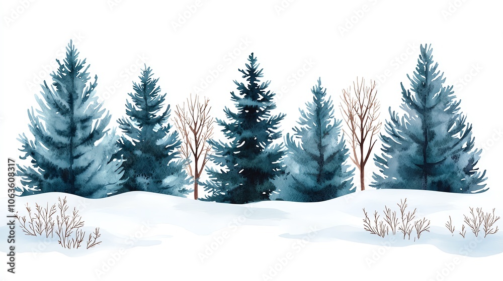 A serene winter landscape featuring snow-covered trees and gentle hills, perfect for conveying peace and tranquility. A serene winter landscape featuring snow-covered trees and gentle hills, perfect for conveying peace and tranquility.