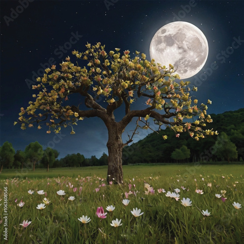 Moon light nature aesthetic About Summer Trees Live Wallpaper Twin Trees, Winter Trees, Spring Trees, Autumn Trees and Binary Tree.