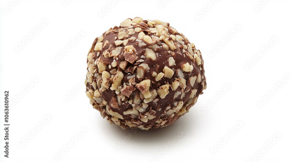 Chocolate truffle close-up on a white background Chocolate truffle close-up on a white background