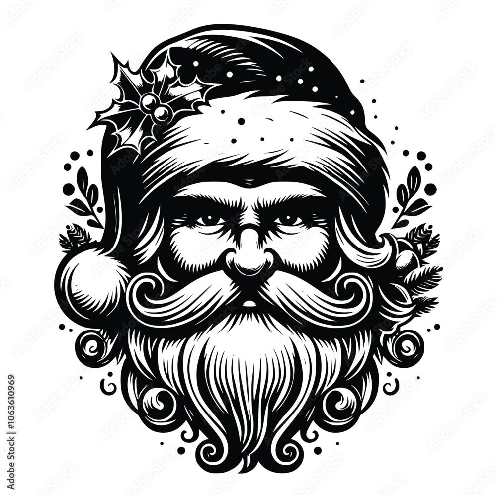 Fototapeta premium Christmas Santa SVG