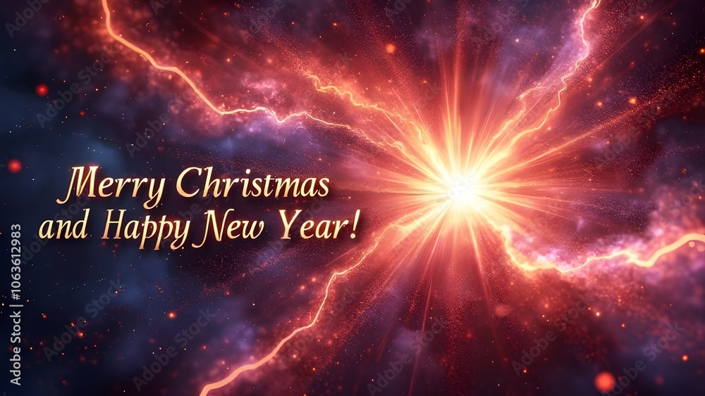 Merry Christmas and Happy New Year: Abstract Galaxy Background Merry Christmas and Happy New Year: Abstract Galaxy Background