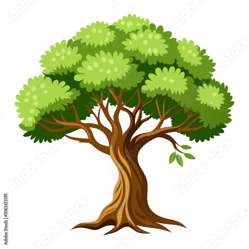Olive tree. Natural organic stylized olive tree icon, premium quality sign. flat style isolated illustration. Vector illustration