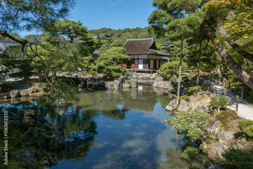 Obraz na płótnie Ginkakuji Temple or Silver Pavilion, Kyoto, Japan w salonie