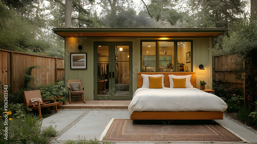 Outdoor Patio with Bed and ...