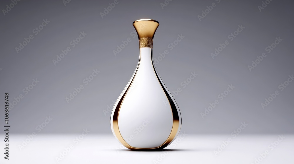 Elegant White and Gold Perfume Bottle Elegant White and Gold Perfume Bottle