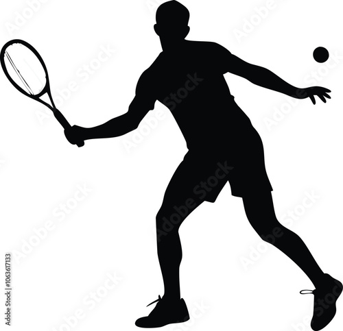 A tennis player silhouette vector illustration