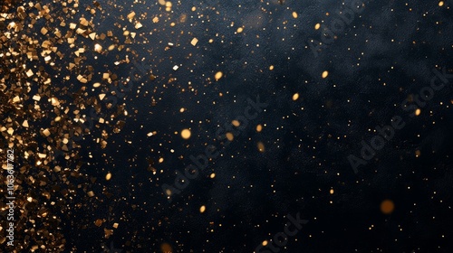 golden glitter on black background