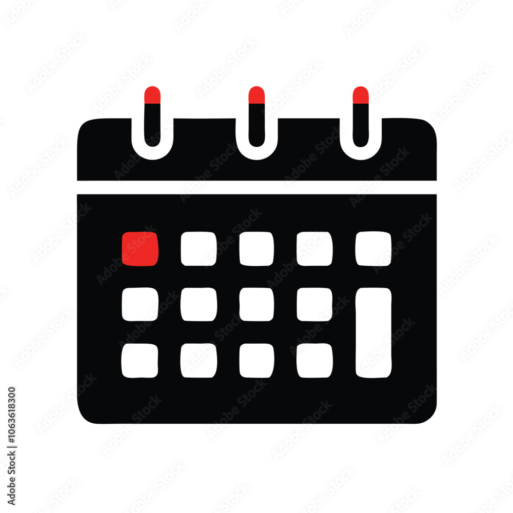 Graphic illustration of a calendar with a highlighted day, symbolizing scheduling, planning, and event organization in a modern design. A simple calendar icon with marked dates. Graphic illustration of a calendar with a highlighted day, symbolizing scheduling, planning, and event organization in a modern design. A simple calendar icon with marked dates.