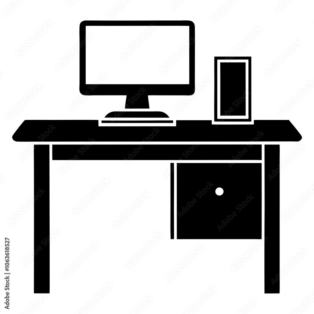computer desk on white computer desk on white