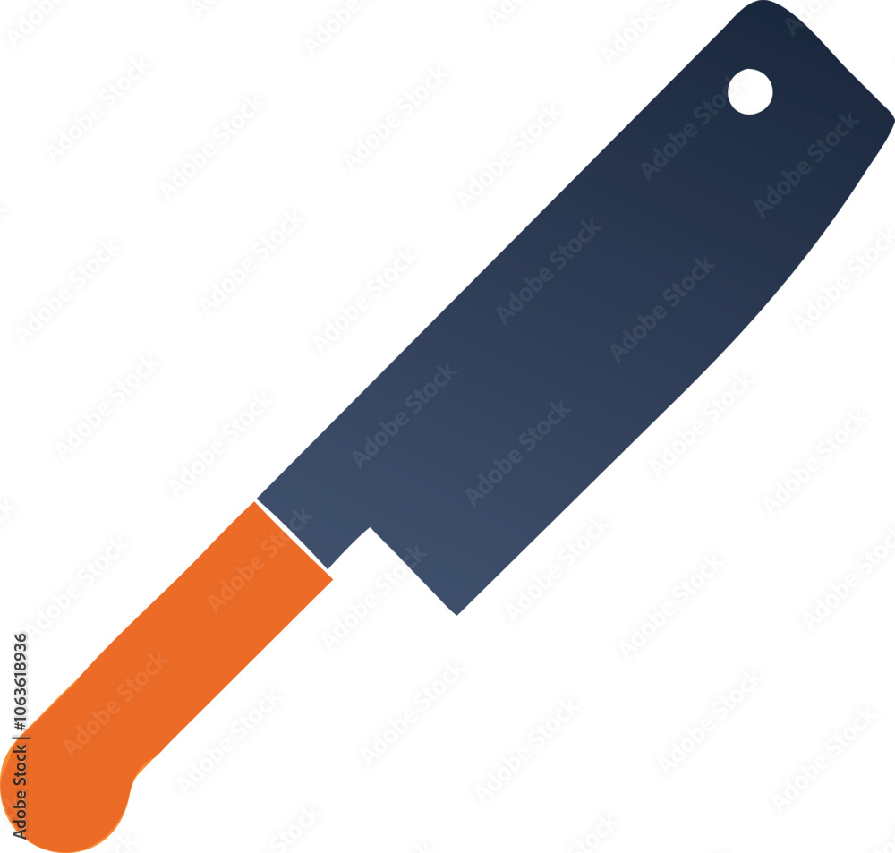 The knife icon. Chopper Knife symbol. Flat The knife icon. Chopper Knife symbol. Flat