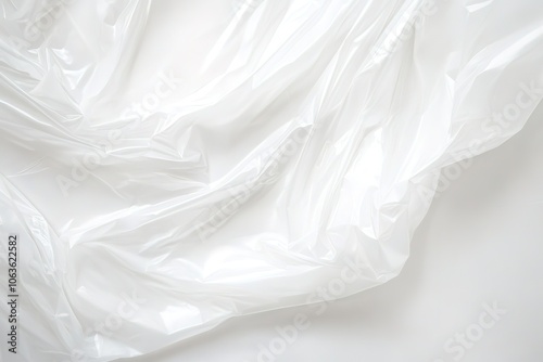 White plastic wrap, close-up, high-resolution photography, high-quality photo, super-realistic, white background