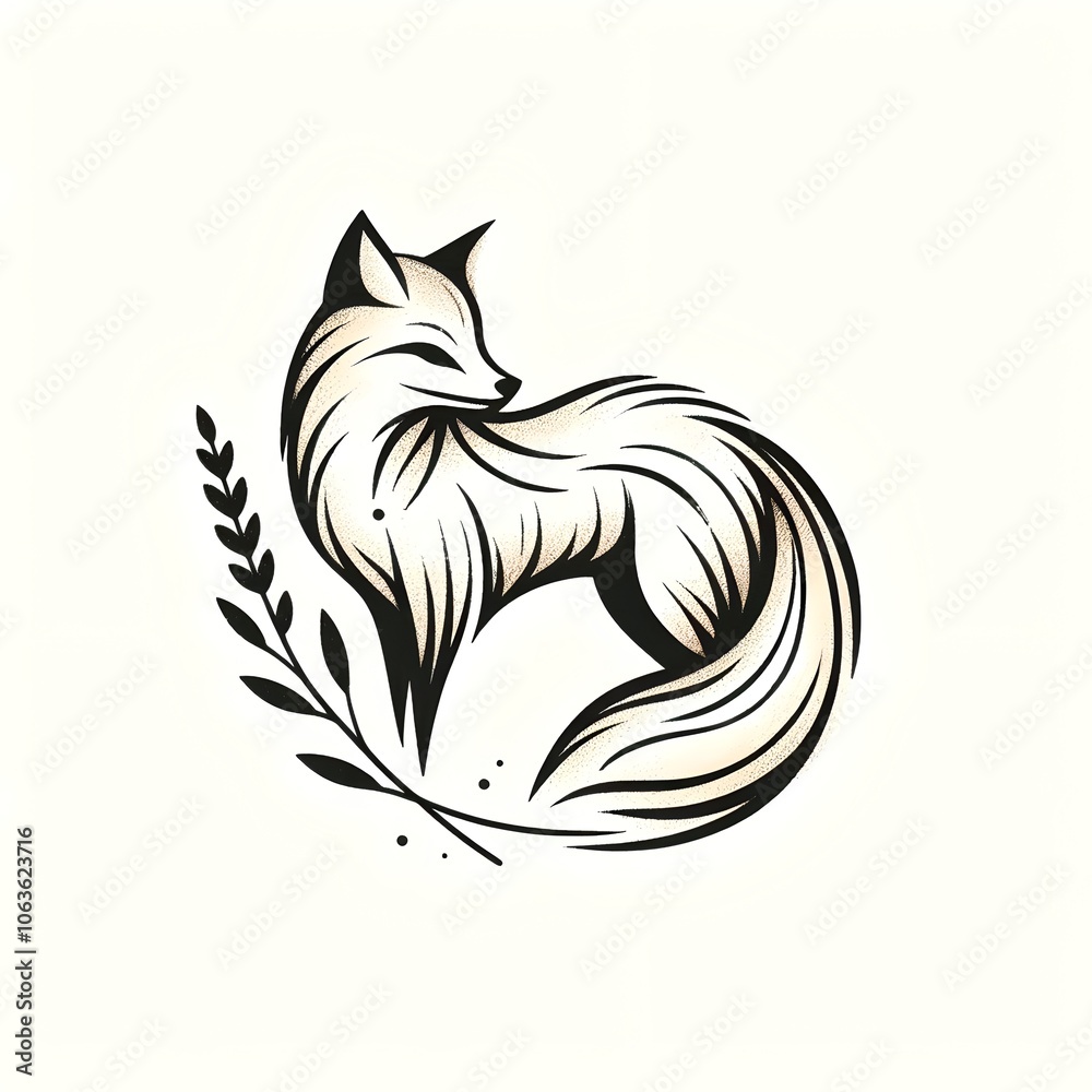 Obraz premium Sketch of a fox tattoo 