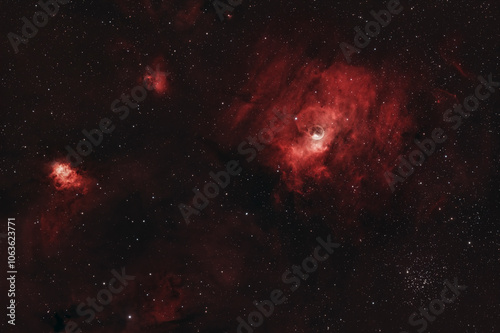 NGC 7635, also known as the Bubble Nebula is an emission nebula in the constellation Cassiopeia. It is located about 7,900 light-years away from Earth. 