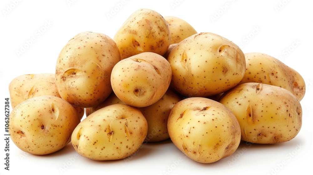 Organic potatoes isolated on white background Organic potatoes isolated on white background