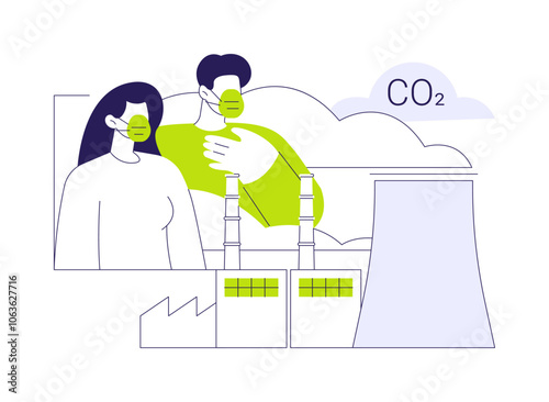 Industrial emissions abstract concept vector illustration.