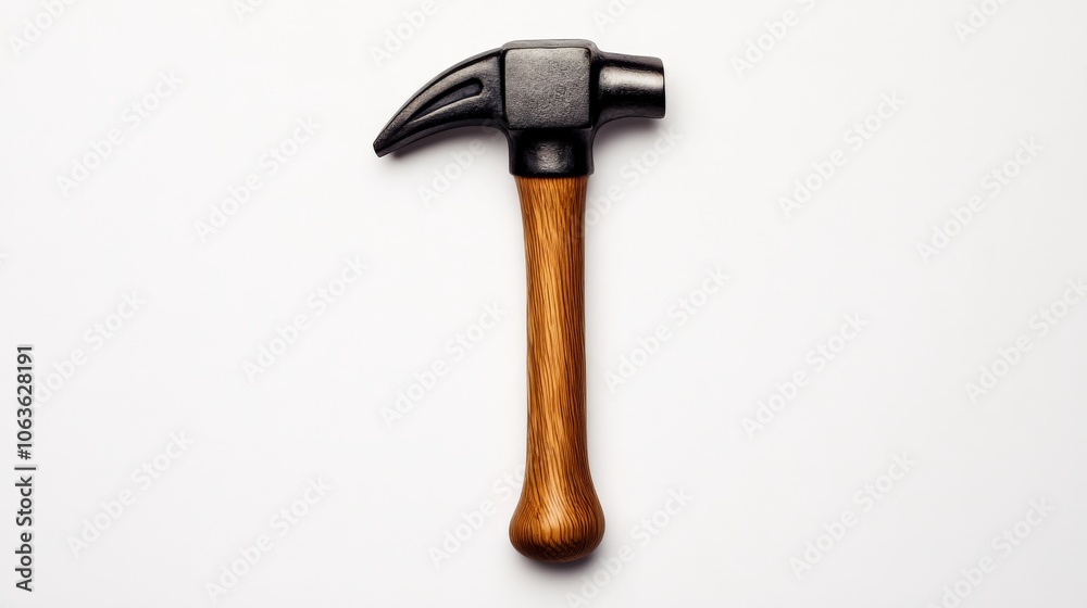 Classic Claw Hammer: A sturdy, timeless claw hammer with a sleek, matte black head and a rich, brown wooden handle. Perfect for DIY projects, construction, and home improvement. Classic Claw Hammer: A sturdy, timeless claw hammer with a sleek, matte black head and a rich, brown wooden handle. Perfect for DIY projects, construction, and home improvement.