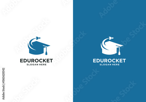 rocket education logo design template. fast college logo