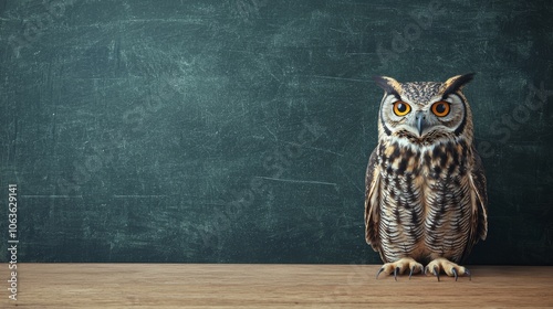Wallpaper Mural Wise Owl in Classroom Setting with Chalkboard Torontodigital.ca