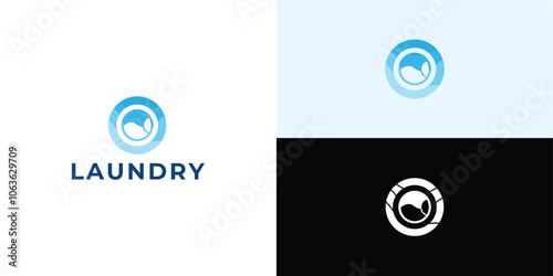 Laundry logo design. Washing machine icon for laundry service business logo template.