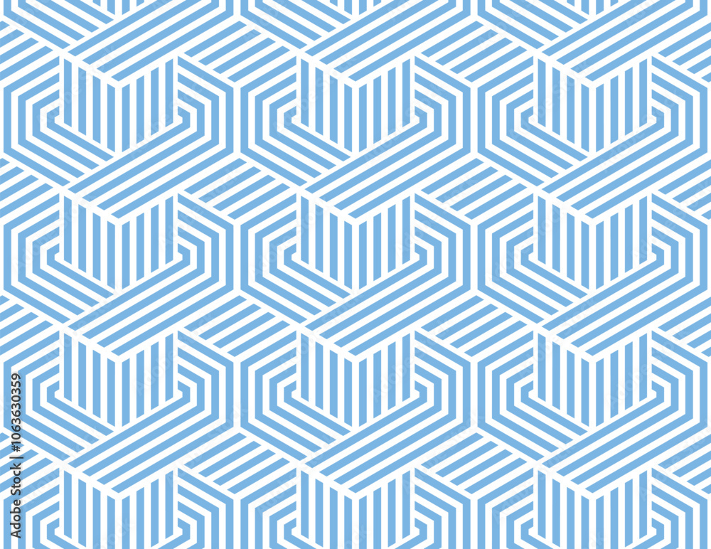 Abstract geometric pattern with stripes, lines. Seamless vector background. White and blue ornament. Simple lattice graphic design Abstract geometric pattern with stripes, lines. Seamless vector background. White and blue ornament. Simple lattice graphic design