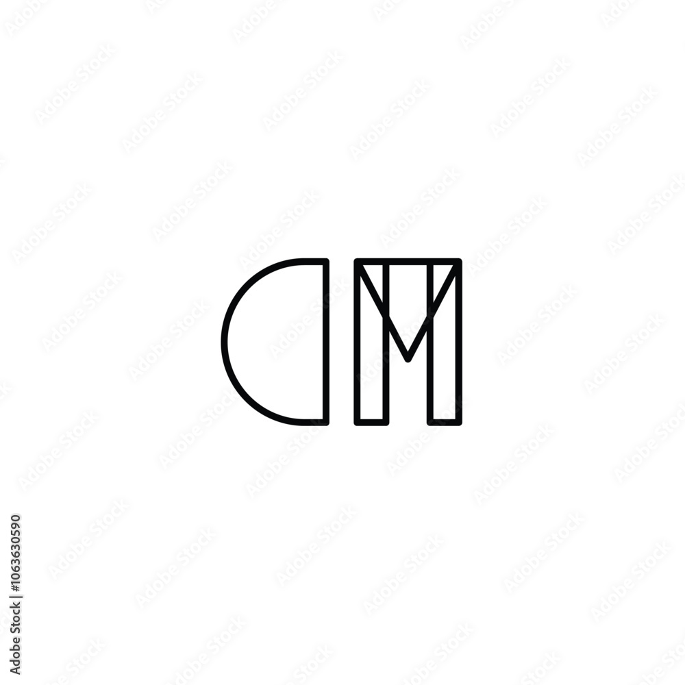 CM monogram logo design letter text name symbol monochrome logotype alphabet character simple logo