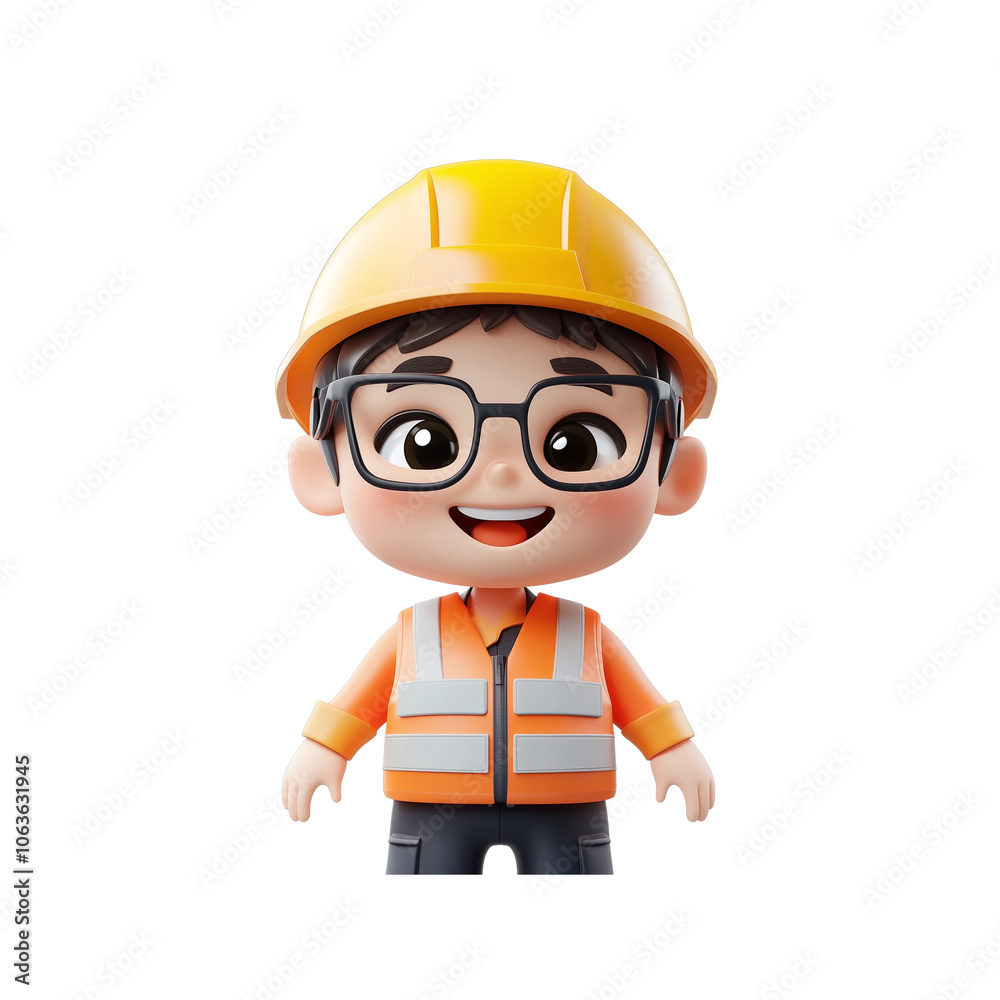 a 3D Asian cartoon safety officer directing workers to wear hard hats and safety harnesses at a construction site.
a 3D Asian cartoon safety officer directing workers to wear hard hats and safety harnesses at a construction site.
