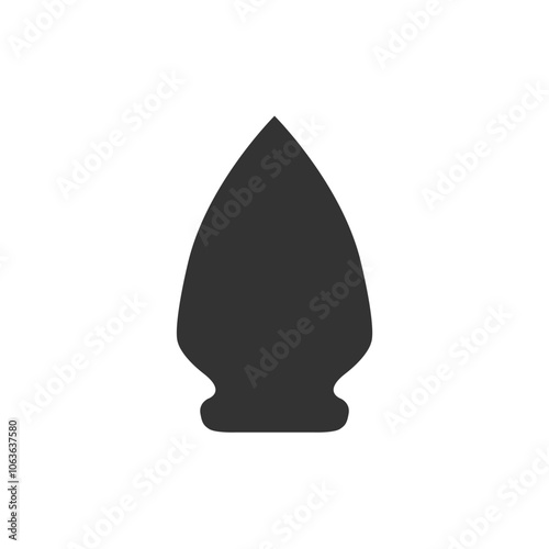 The tip of the spear is matte, black, a combat symbol of special forces, reconnaissance, paratroopers, marines, an army symbol icon.