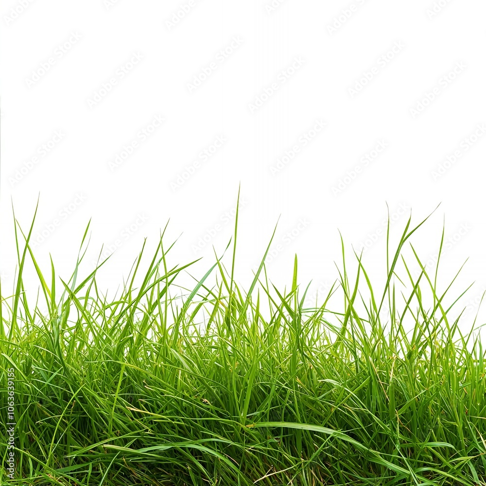 Fototapeta premium green grass on a white background, transparent