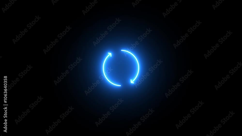 update restore circle arrow icon animation with neon.