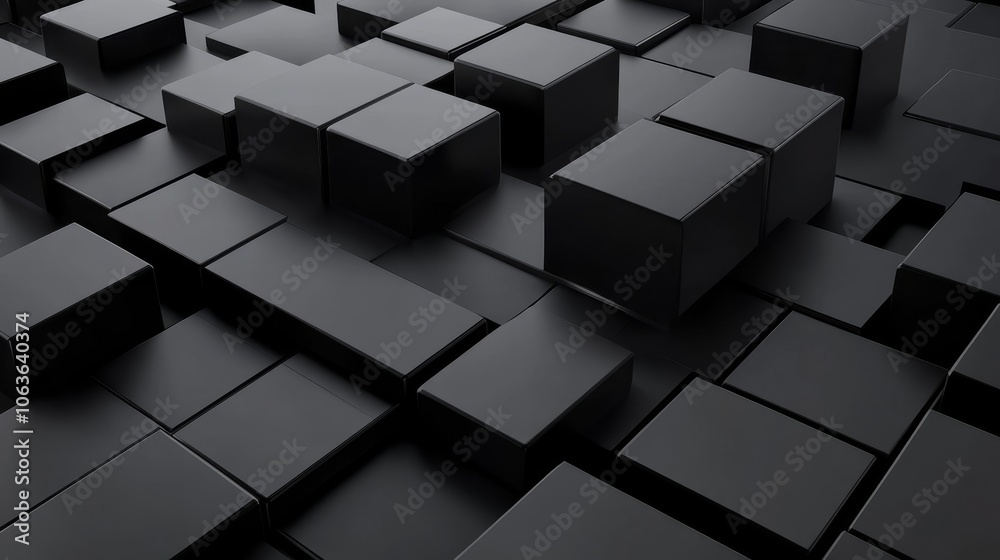 A close-up view of numerous black cubes arranged in a geometric pattern, showcasing depth and texture. A close-up view of numerous black cubes arranged in a geometric pattern, showcasing depth and texture.