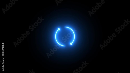 update restore circle arrow icon animation with neon.
