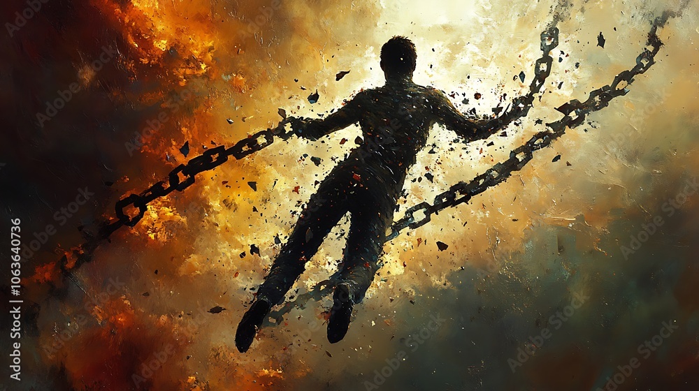 Obraz premium Break free from chains embrace your inner strength