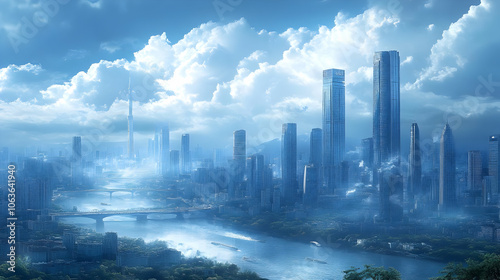 Futuristic Cityscape with R...