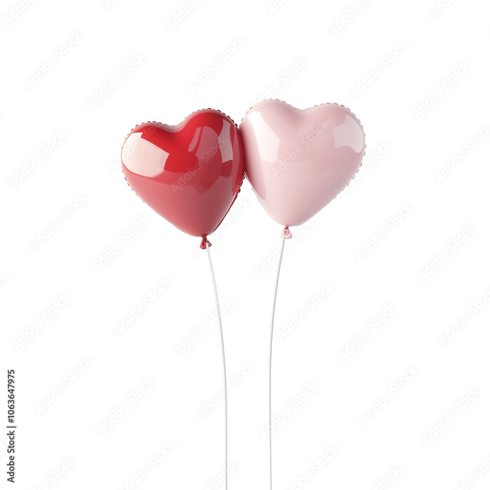Romantic heart-shaped balloons studio decorative image minimalist setting close-up view love celebration Romantic heart-shaped balloons studio decorative image minimalist setting close-up view love celebration