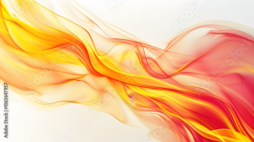 abstract orange wave on the white background
