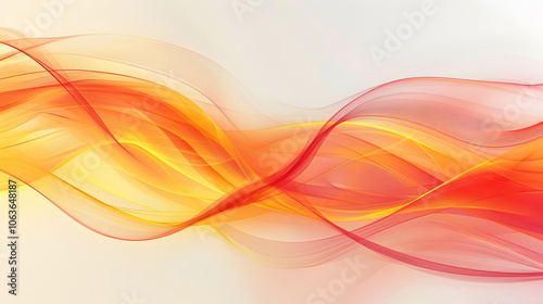 abstract orange wave on the white background