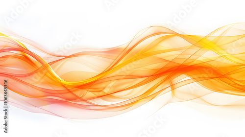 abstract orange wave on the white background