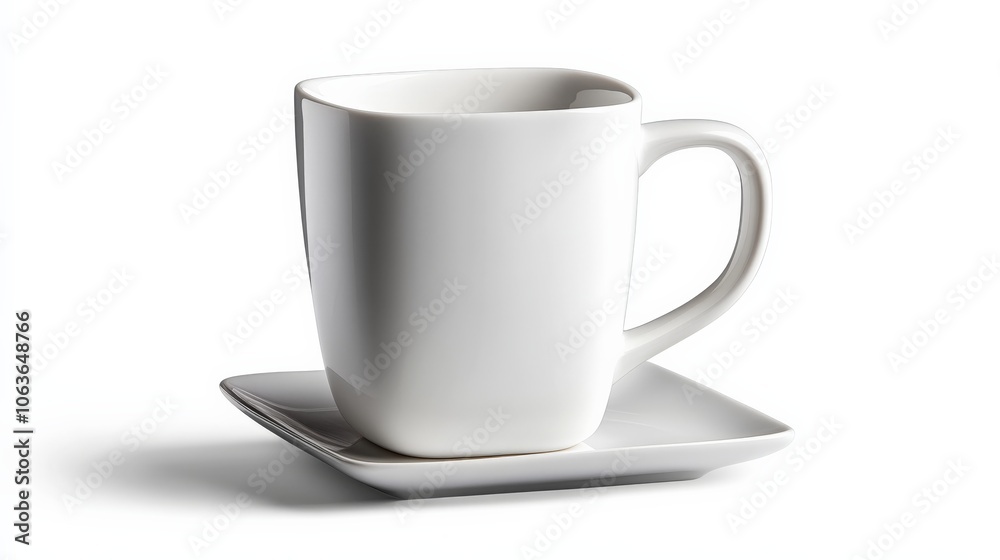 Modern Square Mug with Saucer: A sleek and stylish square mug with a matching saucer, perfect for enjoying your favorite beverage in a contemporary setting. Modern Square Mug with Saucer: A sleek and stylish square mug with a matching saucer, perfect for enjoying your favorite beverage in a contemporary setting.