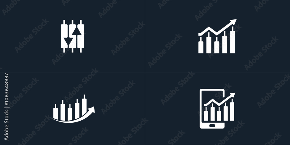Trading candlestick logo icon template. Trading candlestick logo icon template.
