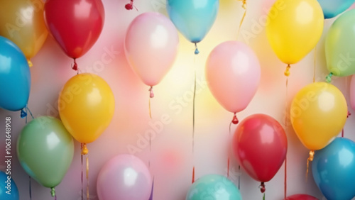 Vibrant Helium Balloons: Festive Celebration Background for Events, Parties, and Marketing Materials