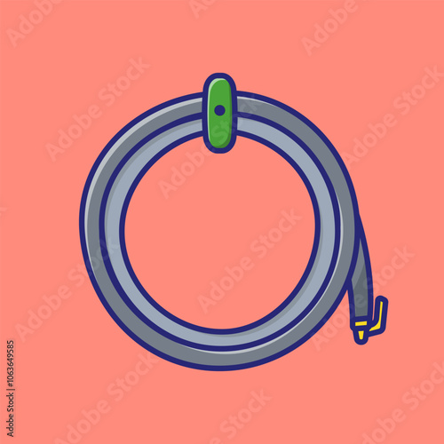 Hose For Watering Vector, Illustration, Icon Isolated, Gardening Icon, Farming Illustration