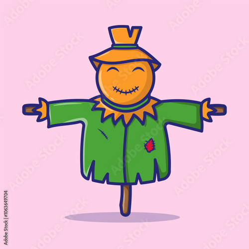 Scarecrow Vector, Illustration, Icon Isolated, Gardening Icon, Farming Illustration