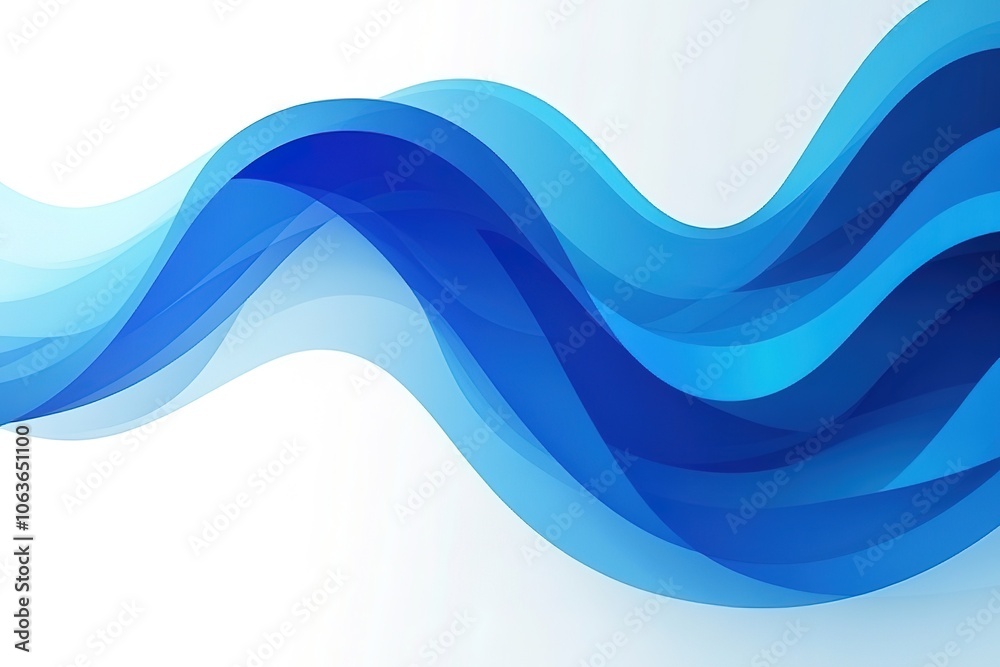 Obraz premium Abstract blue wave background presentation design illustration with white space and light gray color. High quality