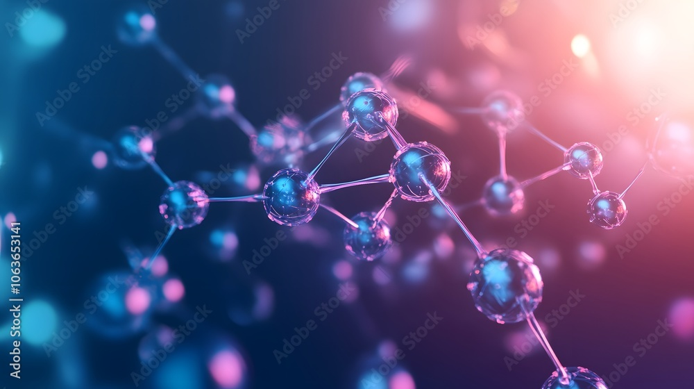 A 3D Render of Interconnected Spheres Representing Molecular Structure A 3D Render of Interconnected Spheres Representing Molecular Structure