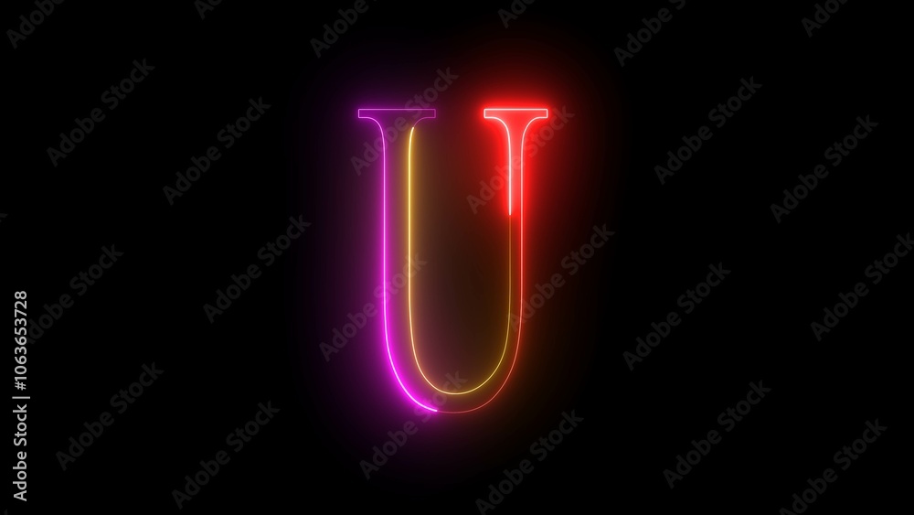 Glowing neon letter Glowing neon letter