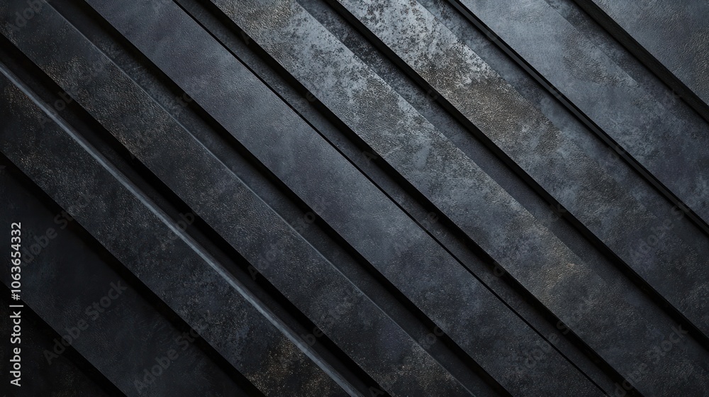 Diagonal lines of dark weathered metal with subtle texture. Diagonal lines of dark weathered metal with subtle texture.
